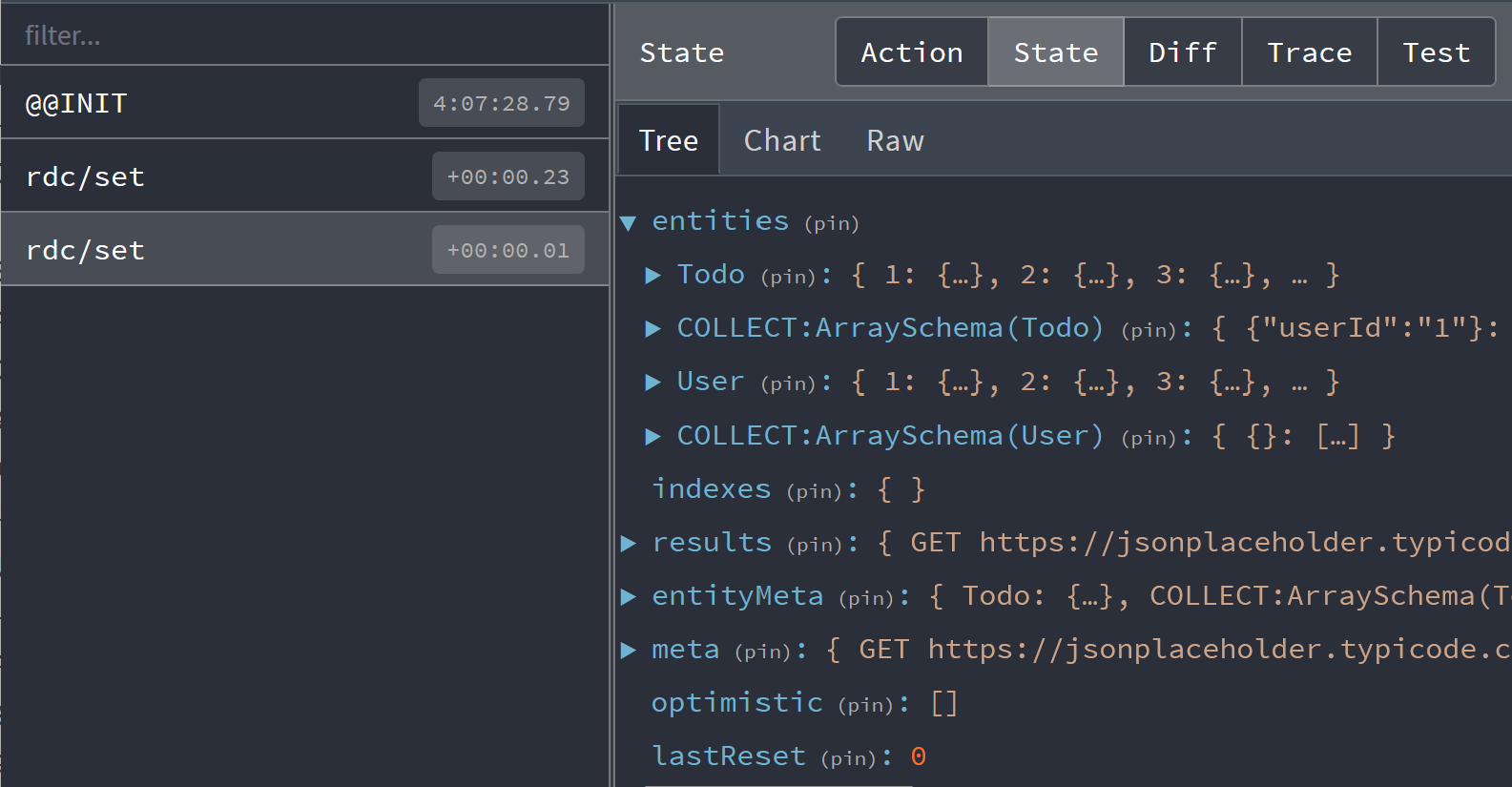 Dev tools state inspector